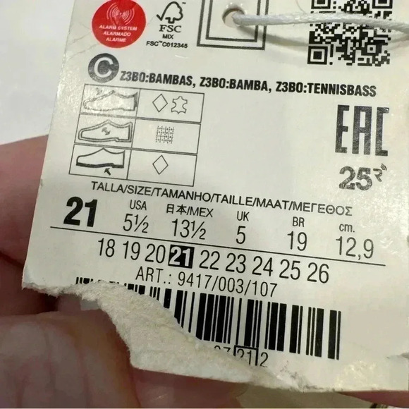 NEW! Zara Toddler Suede & Canvas Zip On Sneakers Size US 5.5 - Picture 7 of 10